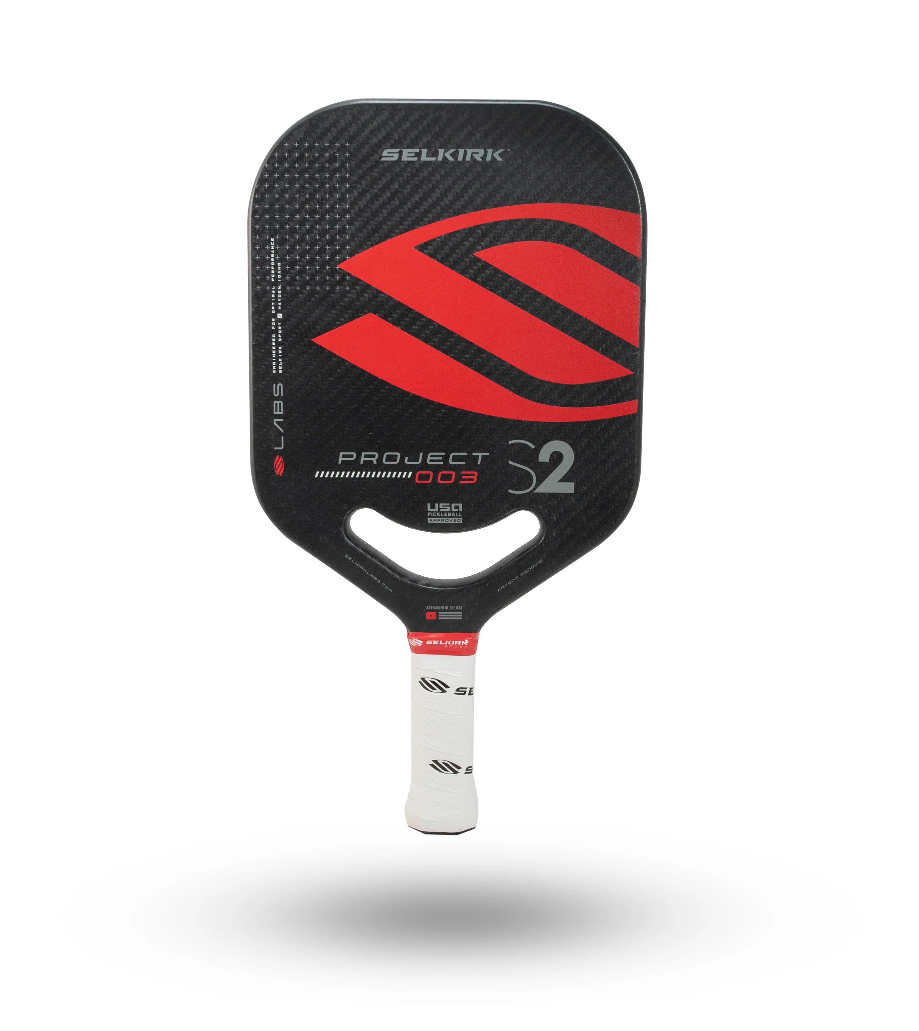 Selkirk LABS Project 003 - S2 pickleball paddle with red and black design