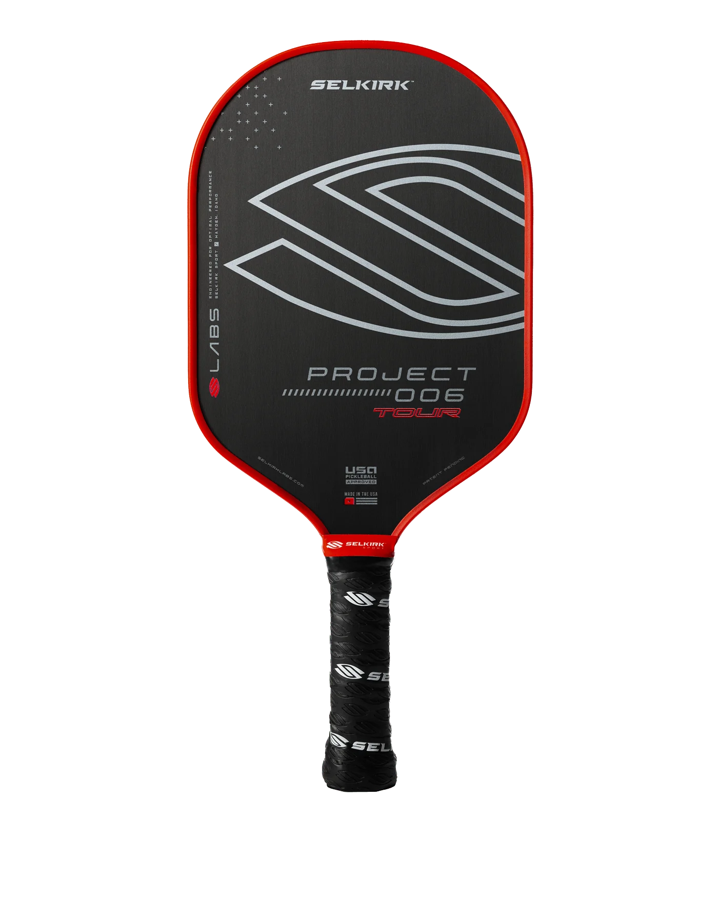 Selkirk Labs Project 006 Pickleball Paddle in Black and Red.
