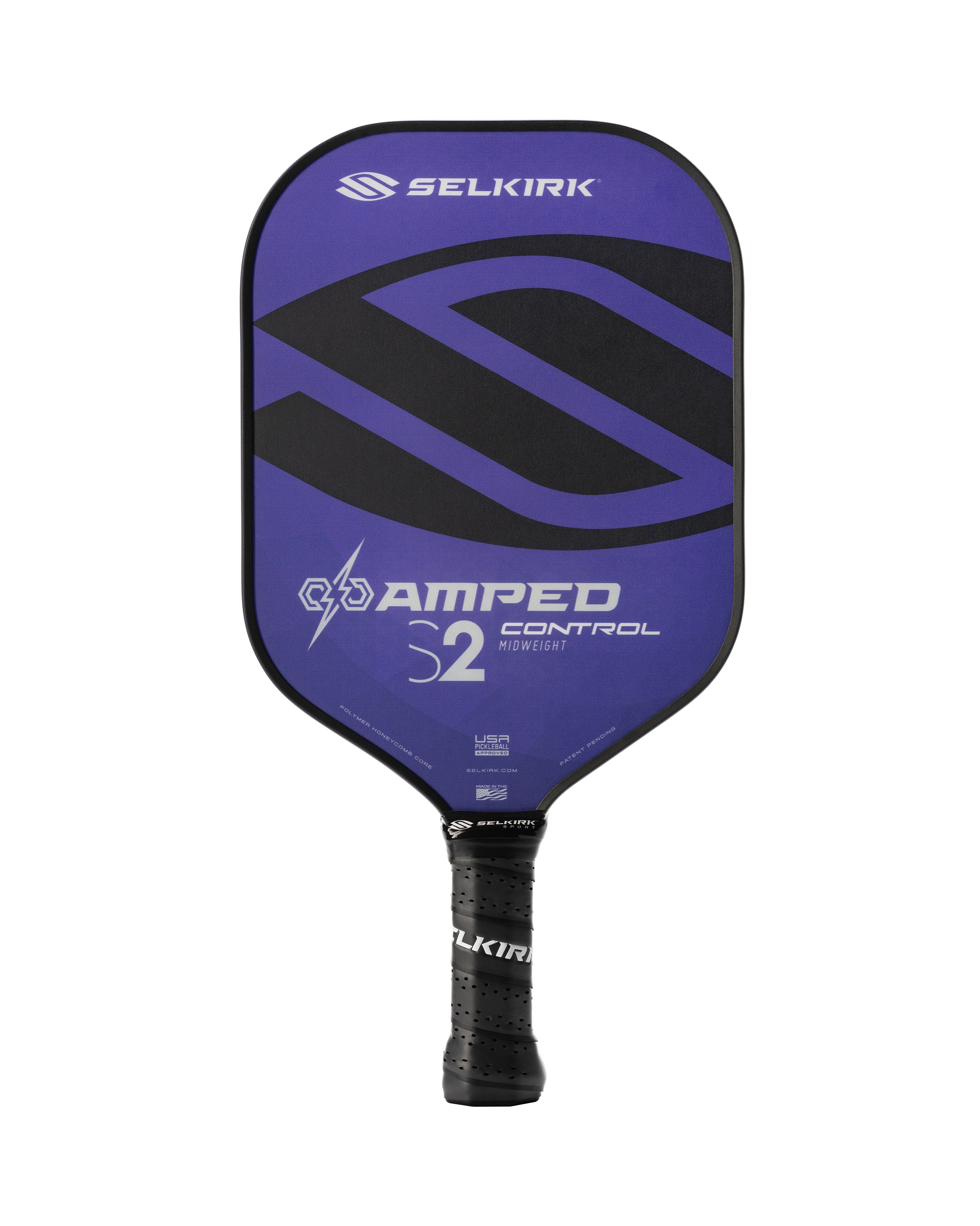 Front view of Purple Selkirk AMPED Control - S2 - Pickleball Paddle.