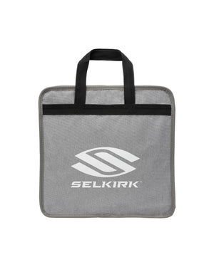 Gray carrying bag for Selkirk Sport Low Profile Mesh Pickleball Court Chair with logo