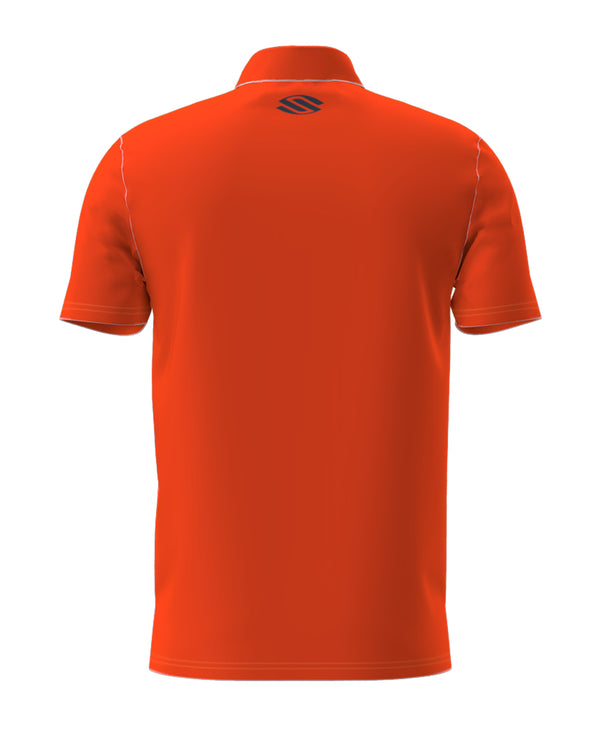 Selkirk Sport men's Symmetrix polo pickleball tee shirt in black, grey, and red.