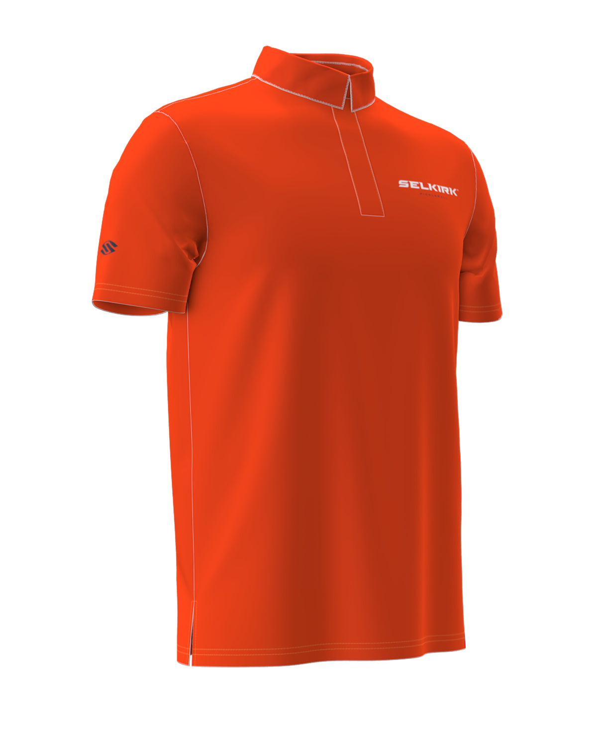 Selkirk pickleball Orange Men's Symmetrix Polo made of Stretch-Wik fabric