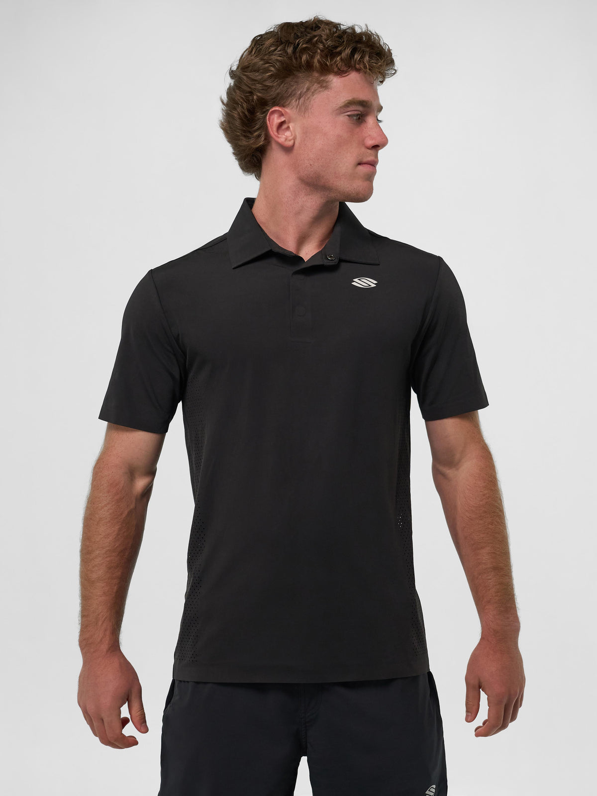 Black Men's Pro Line Performance Polo in black color