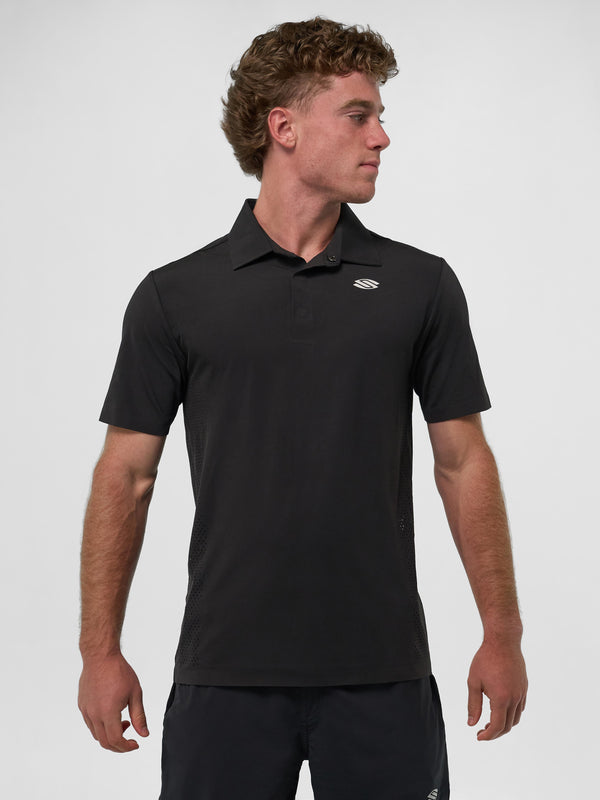 Black Men's Pro Line Performance Polo in black color