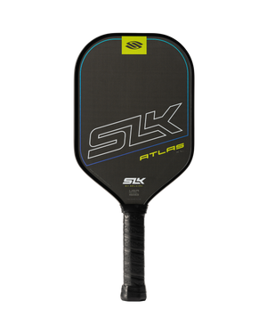 SLK Atlas pickleball paddle with raw carbon surface and logo