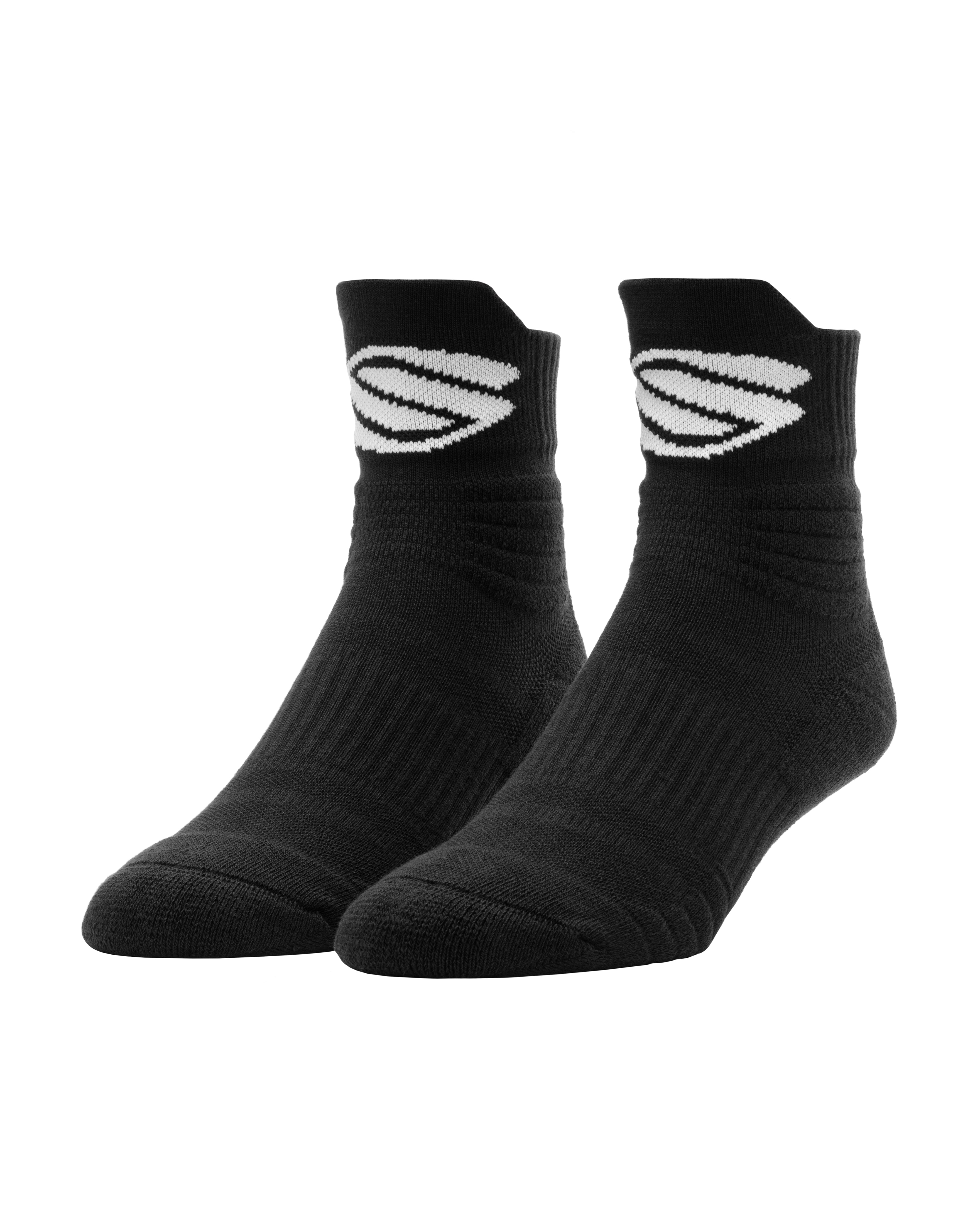 Black Selkirk Sport Pickleball Socks, 3-pack, featuring logo on the cuff.