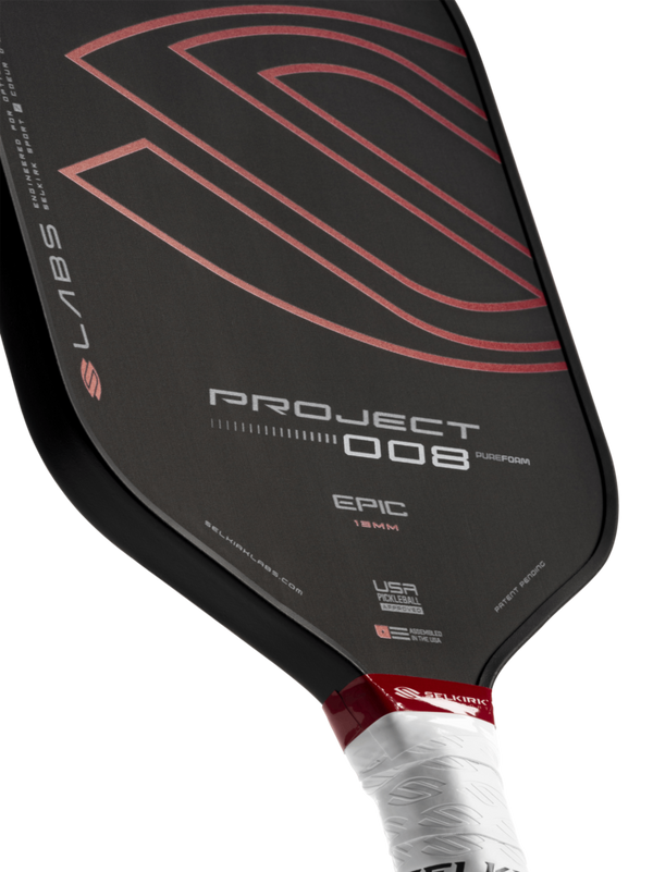 Selkirk LABS Project 008 Epic pickleball paddle with 13mm thickness and black design.