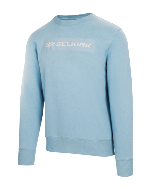 Light blue Selkirk Sport Sideline Soft Cotton Crew Neck Sweatshirt with ribbed crew neck and soft cotton fabric