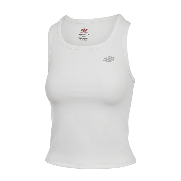 Selkirk pickleball White women's Pro Line Training Tank Top with logo