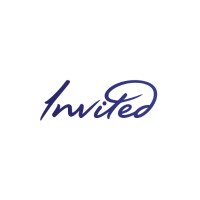 Invited logo in blue script on white background