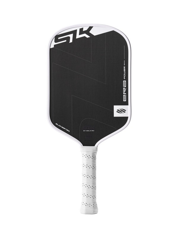 Selkirk SLK ERA Power pickleball paddle in black and white.