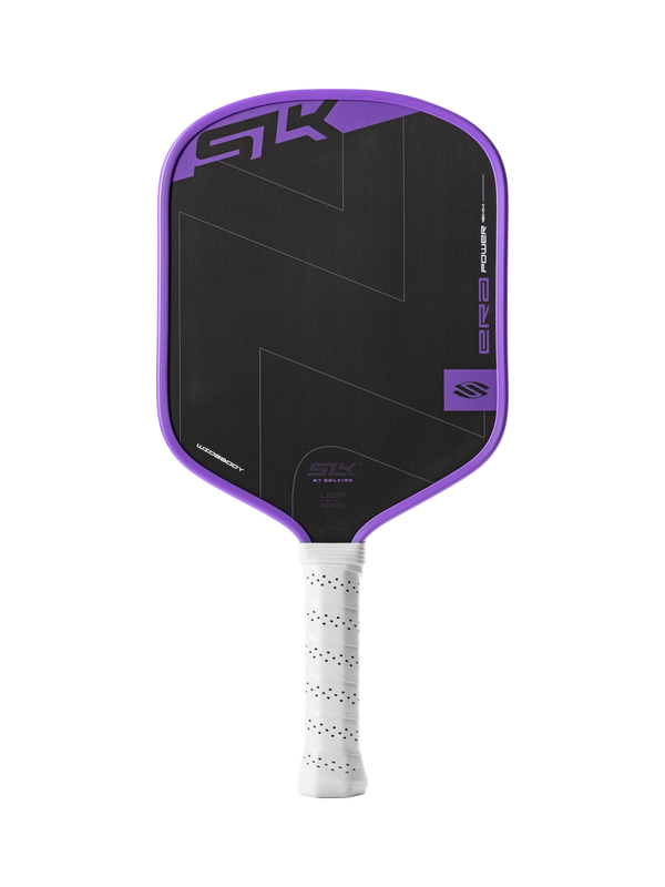 Selkirk SLK ERA Power pickleball paddle in black and violet purple.