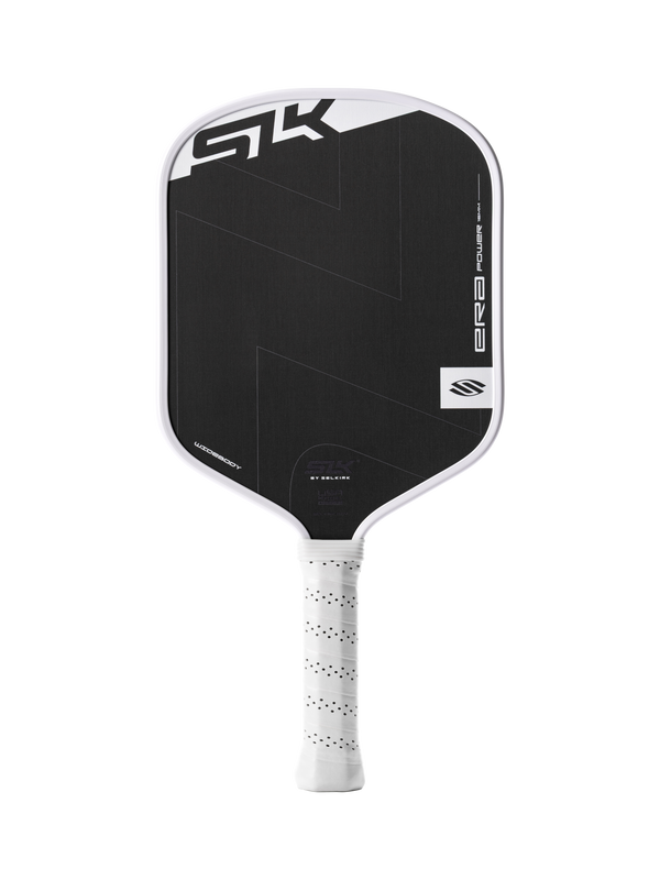 Selkirk SLK ERA Power pickleball paddle in black and white.