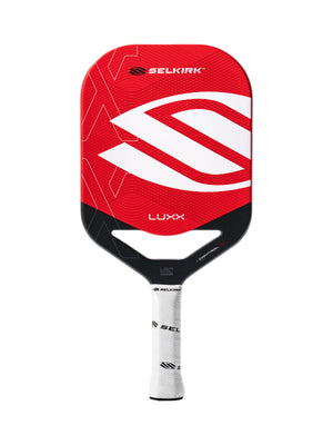 Selkirk LUXX Control Air Pickleball Paddle with InfiniGrit in the Epic paddle shape. In blue, red, and purple.