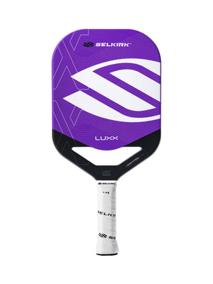 Selkirk LUXX Control Air Pickleball Paddle with InfiniGrit in the Epic paddle shape. In blue, red, and purple.