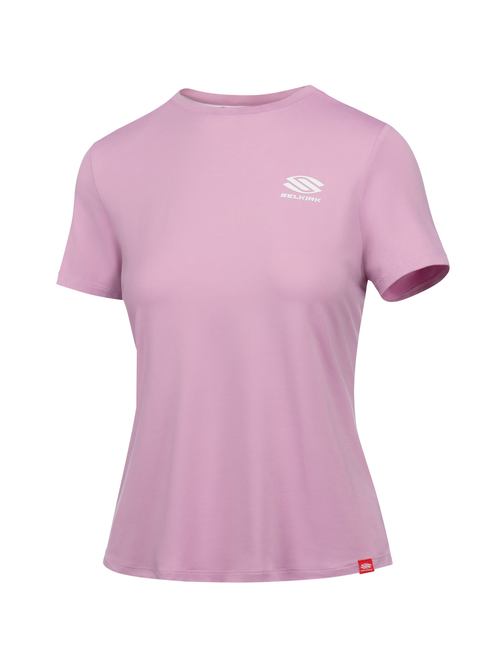 Selkirk women’s Essentials DualSoft short-sleeved pickleball tee shirt.