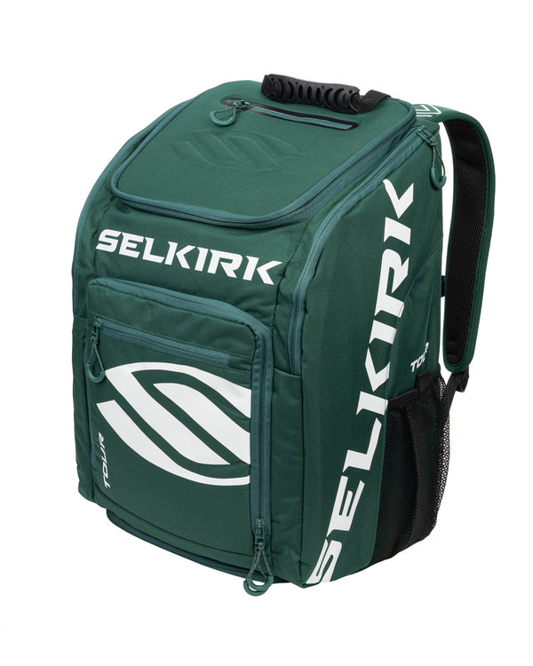 Selkirk Sport Core Line Tour Bag, black with logo, features multiple compartments.