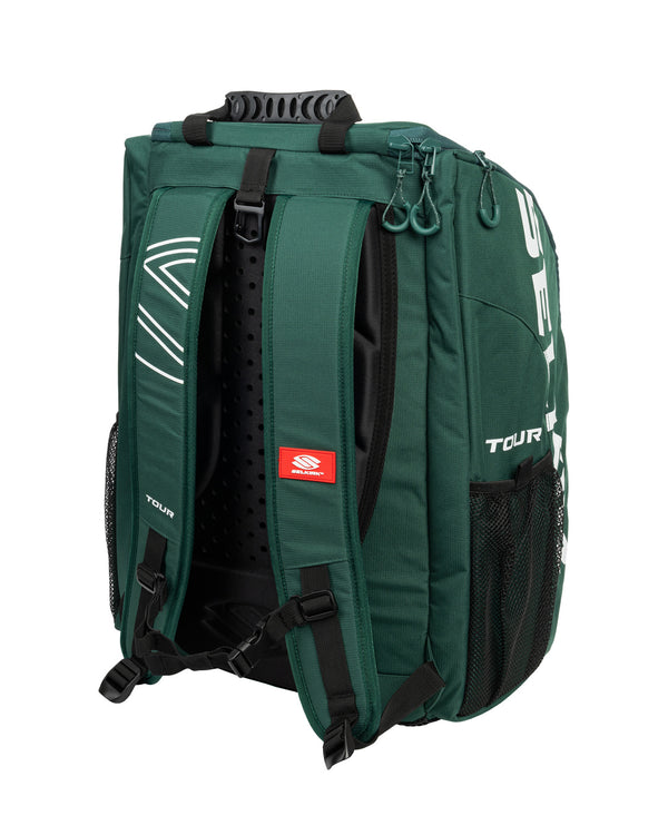 Selkirk Sport Core Line Tour Bag Pickleball Backpack - new colors include black, grey, forest green, gold, and pink.