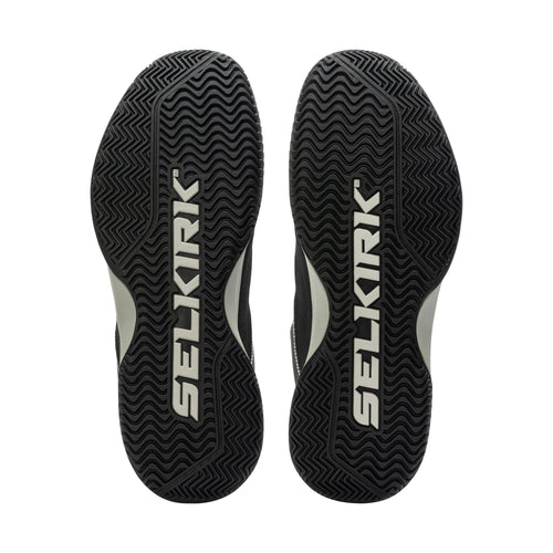 Selkirk Courtstrike men's pickleball shoes in black and white.