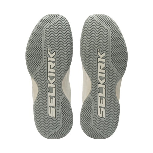 Selkirk Courtstrike men's pickleball shoes in white and grey.