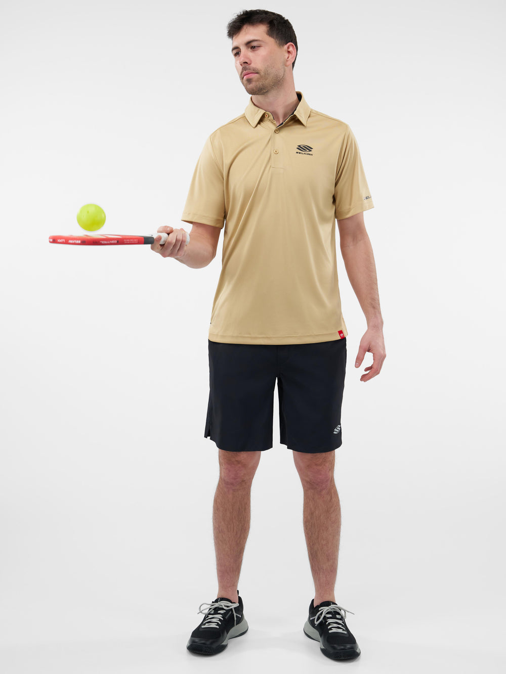 Selkirk Sport Essentials sports-wik men’s short-sleeved pickleball polo shirt.