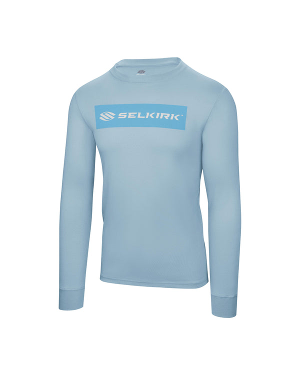 Light blue Selkirk Sport Sideline Soft Cotton Long Sleeve Tee with logo