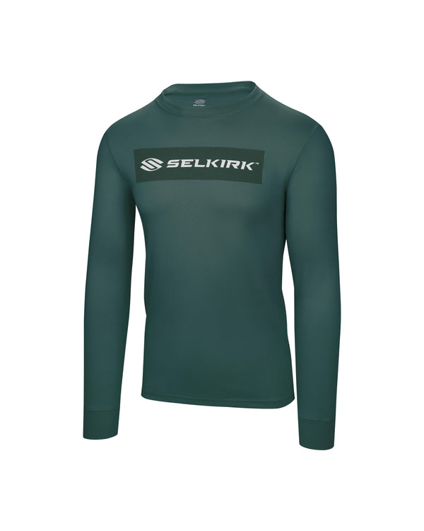 Green Selkirk Sport Sideline Soft Cotton Long Sleeve Tee with logo on chest