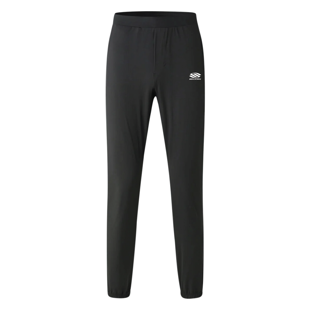 Selkirk TruWear Men's Adapt Joggers in Black, Medium size, featuring lightweight, water-resistant fabric and reflective striping.