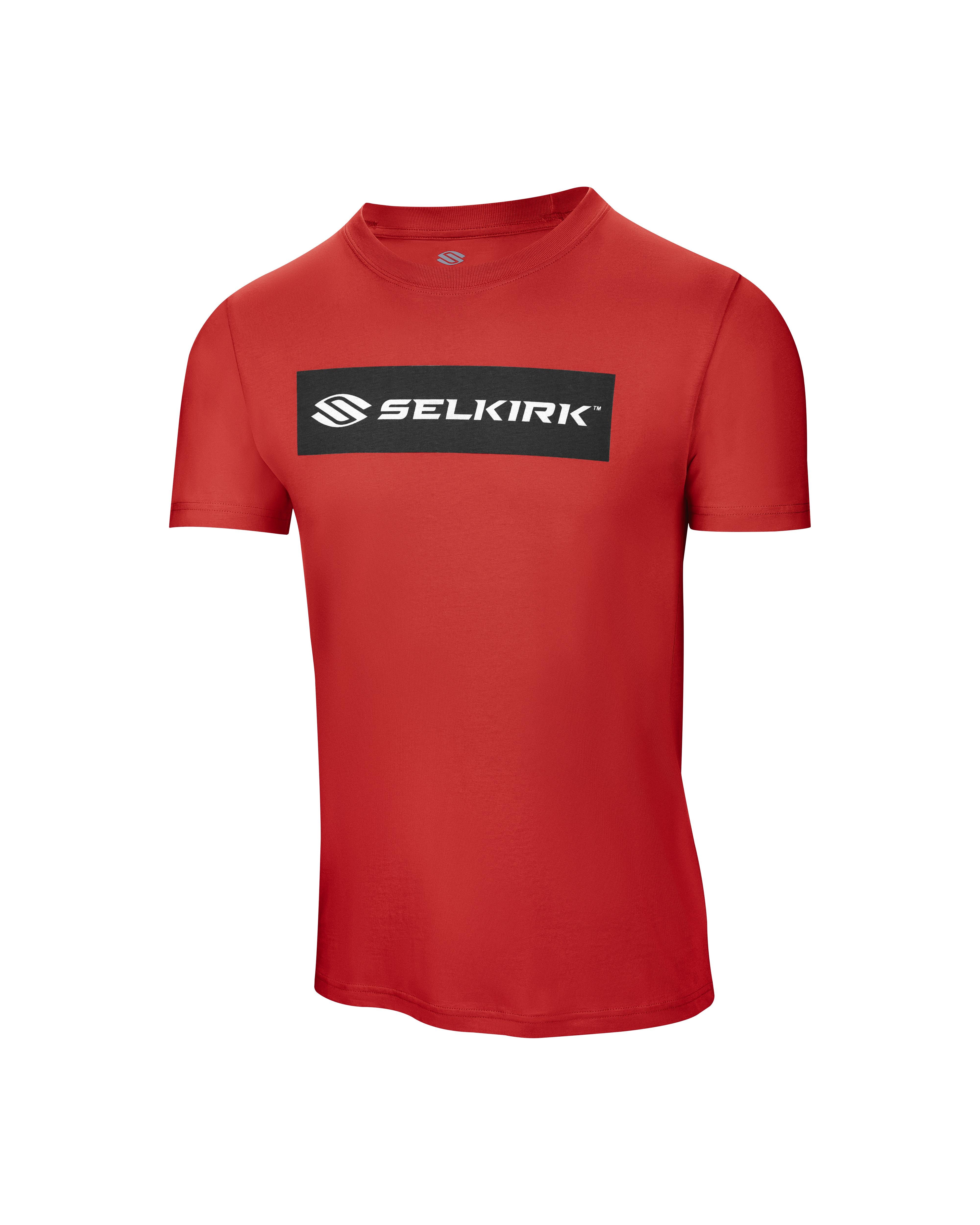 Red Selkirk Sport Sideline Soft Cotton Short Sleeve Tee with logo
