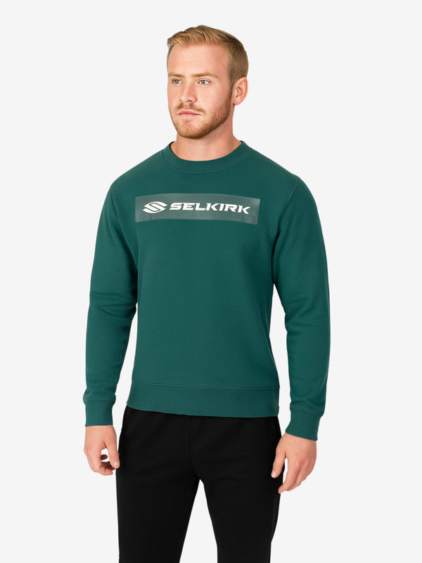 Selkirk Sport Sideline Soft Cotton Crew Neck Sweatshirt in black with red logo