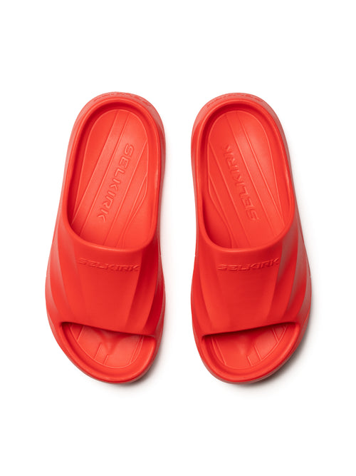 Selkirk pickleball slides shoes in red.