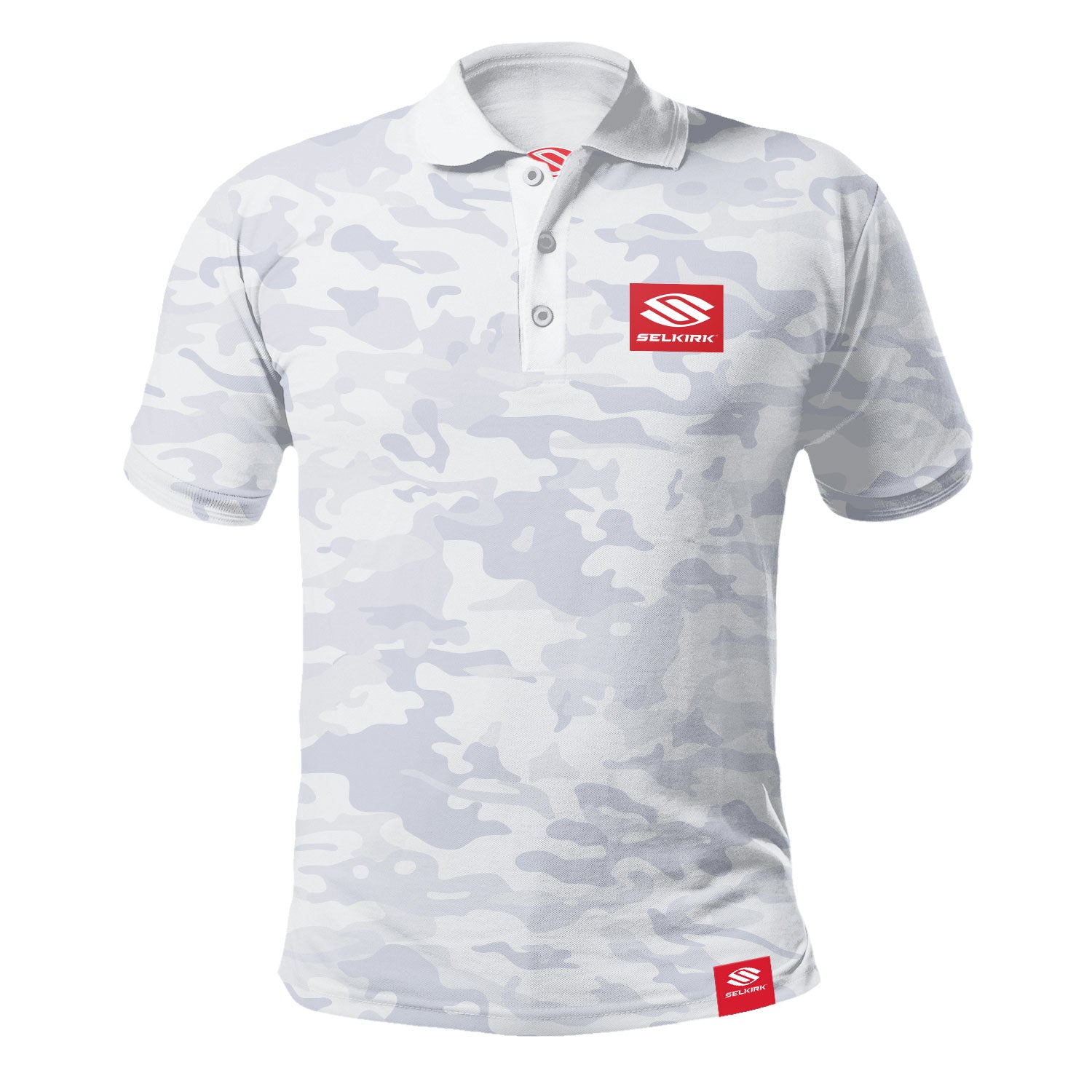White Selkirk Men's Red Label Polo - Camo - Stretch-Wik Technology