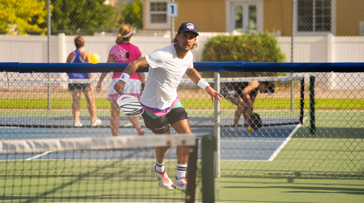 A player in action during the Pro Mixed Doubles at the Tournament of Champions.