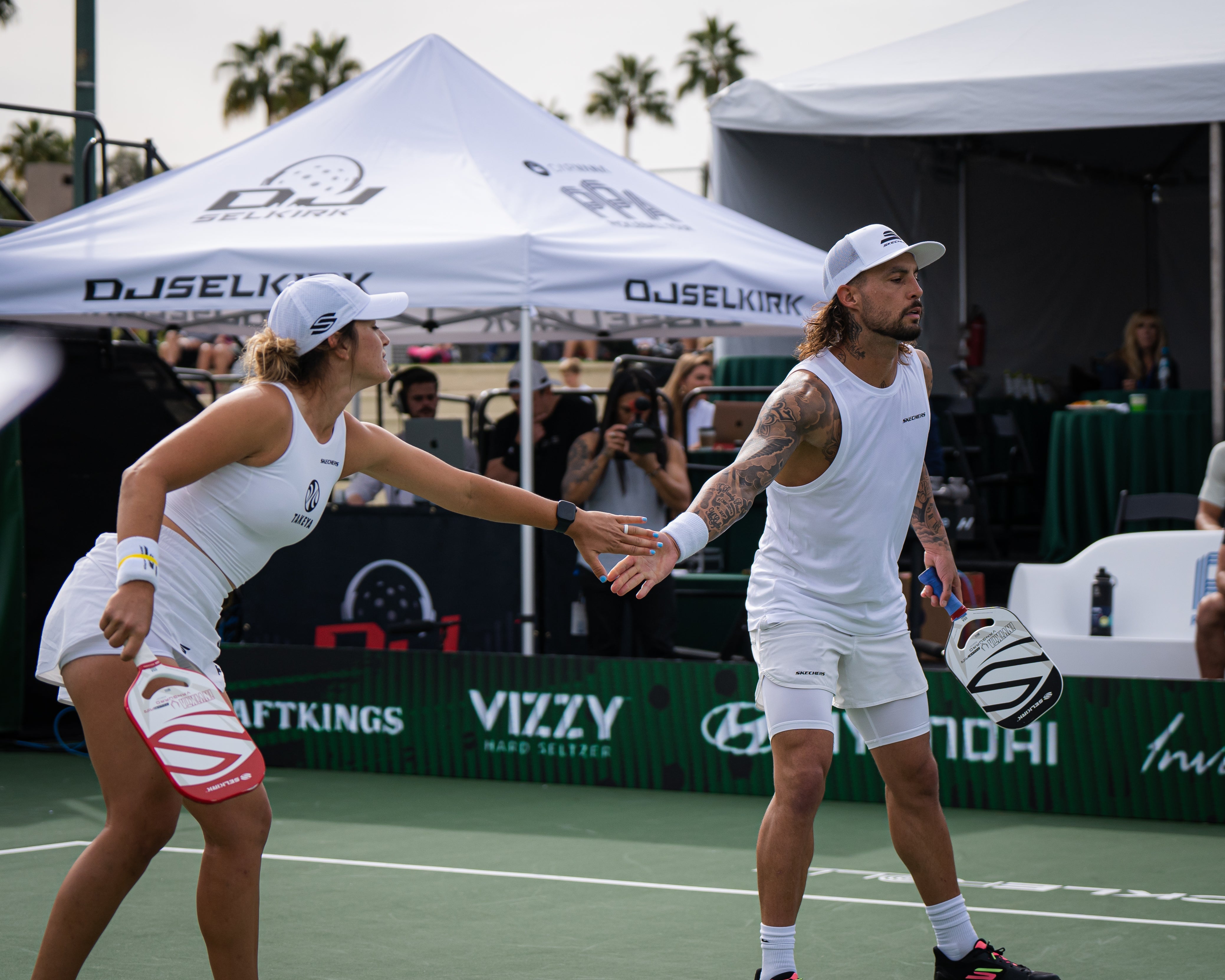 Anna Leigh Waters and Ben Johns in action during the 2023 PPA Masters.