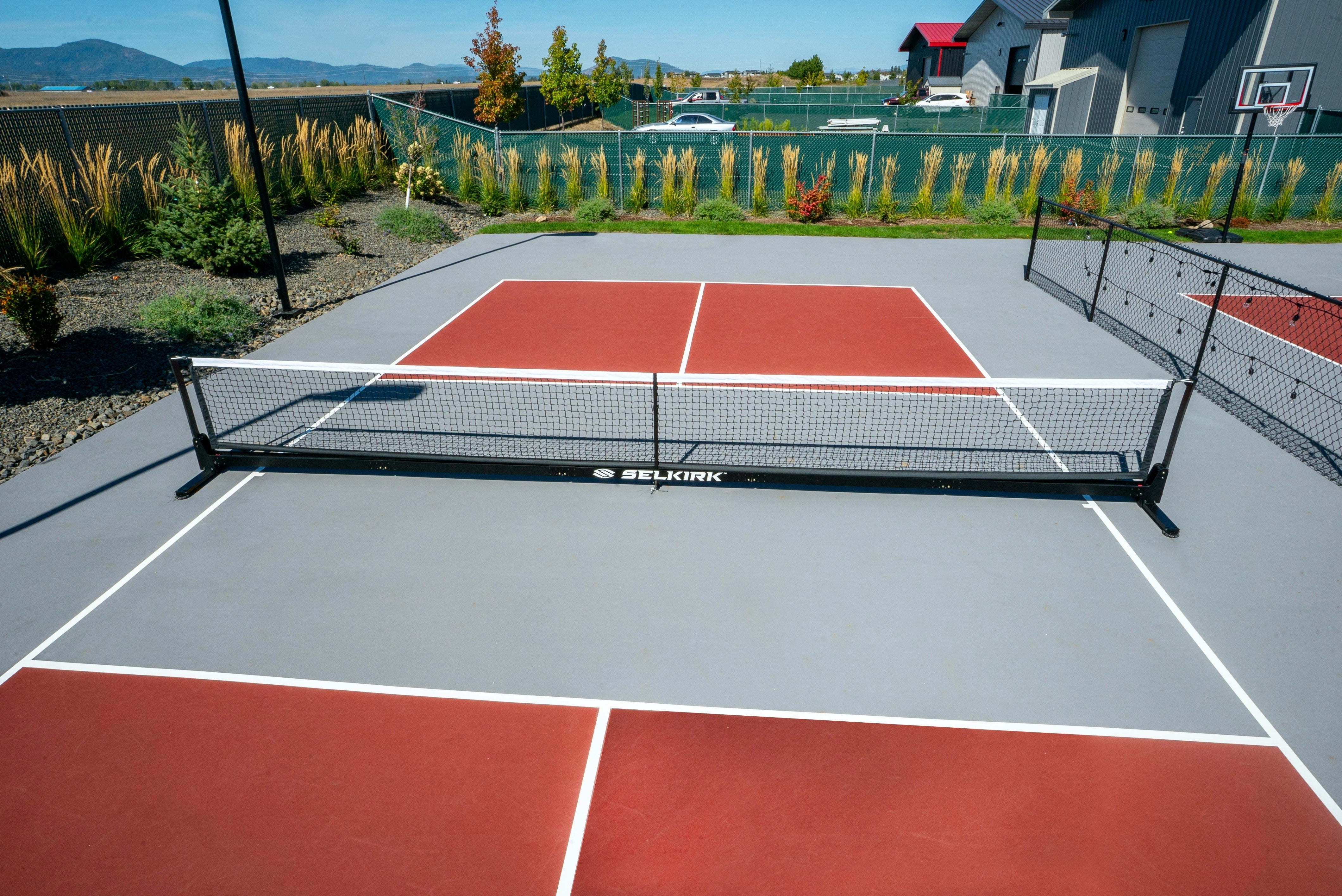 Selkirk Semi-Permanent Pro Pickleball Net on a court