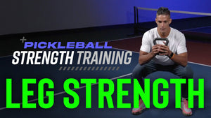 Pickleball strength training: Leg strength exercise demonstration with kettlebell