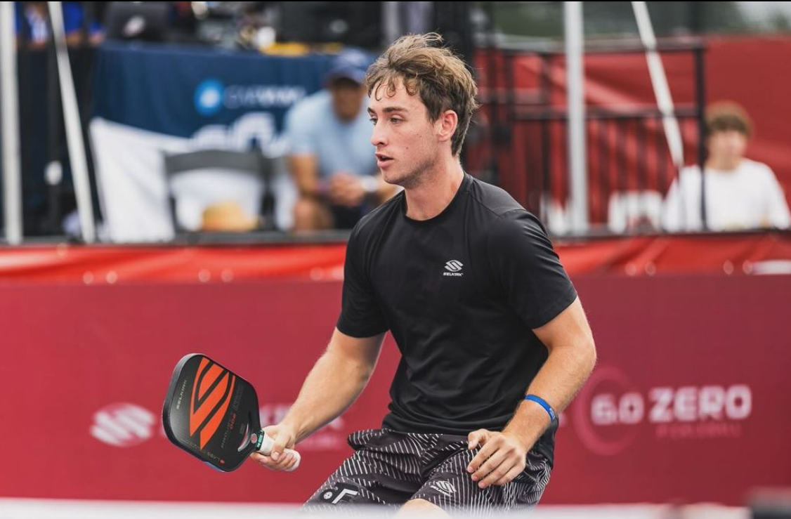 Player in action during a pickleball match