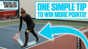 A pickleball player demonstrating a tip to win more points by preparing to hit a ball.