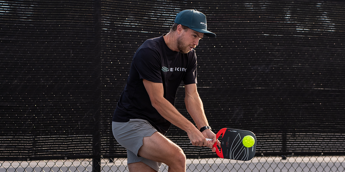 Selkirk Emerging Pro Rafael Lenhard hitting a ball