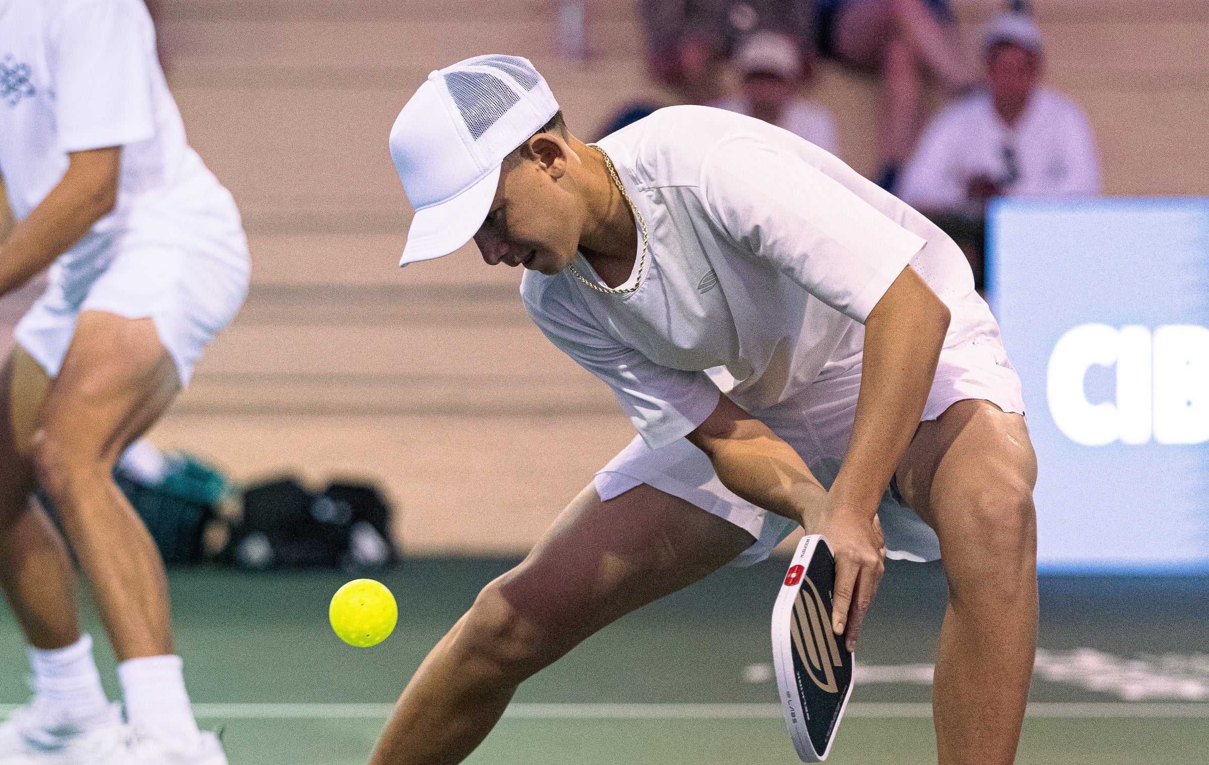 Tama Shimabukuro hits a backhand dink