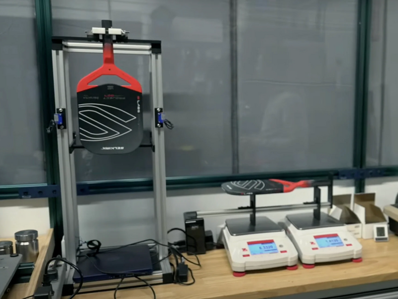 Swing weight and twist weight machines help determine the playability of a paddle. 