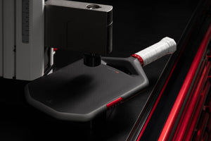 The Tesla Plaid paddle by Selkirk undergoes testing in the Selkirk Lab. 