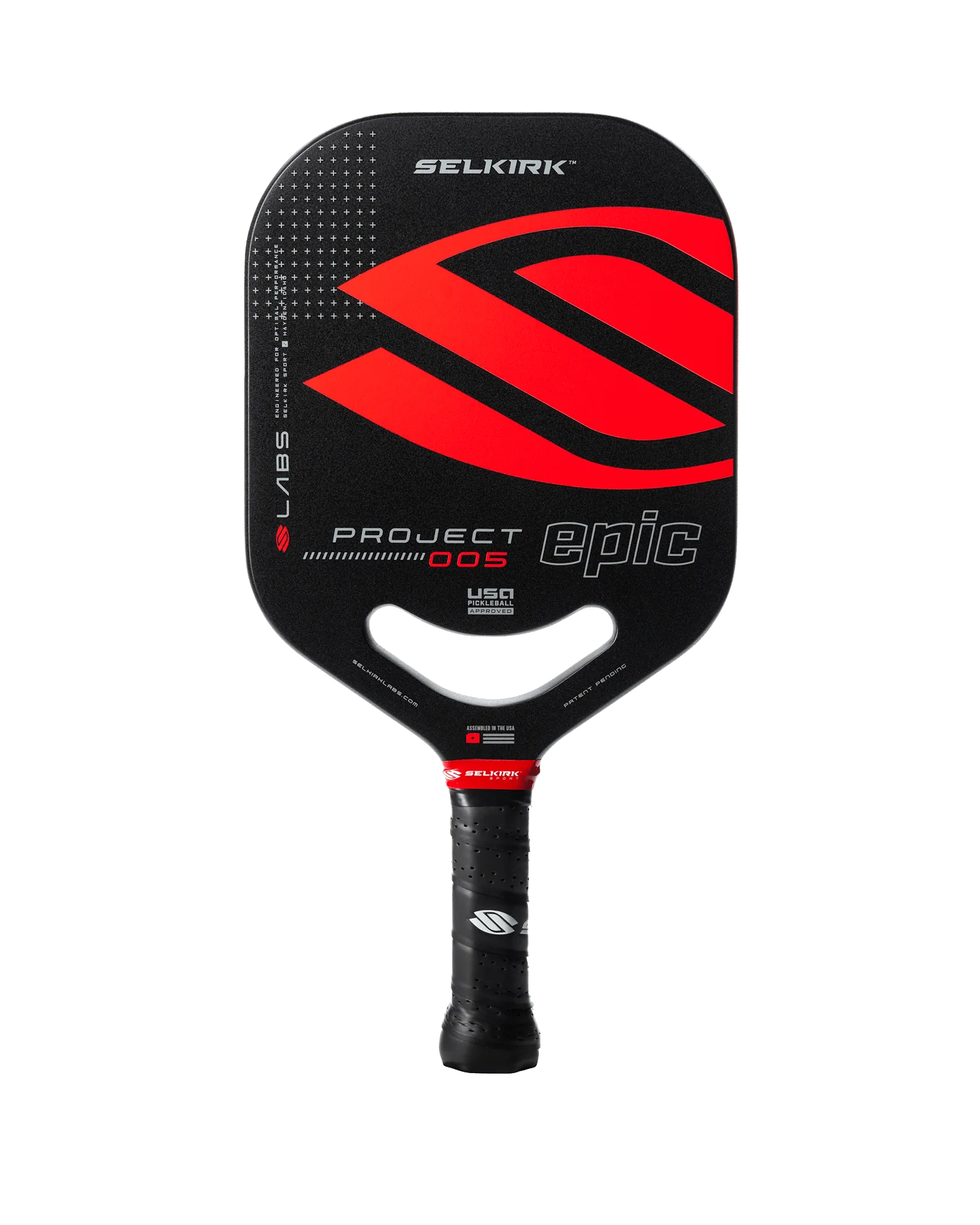 Selkirk Labs Project 005 Pickleball Paddle in Black and Red.