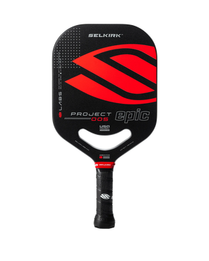 Selkirk LABS Project 005 Epic pickleball paddle with red and black design