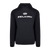 Back view of the black Pro Line Men's Hoodie featuring a silicone logo print.