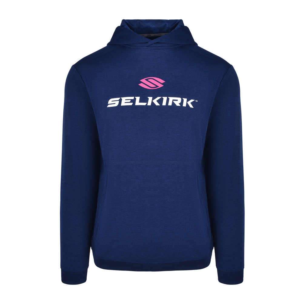 Back view of the black Pro Line Men's Hoodie featuring a silicone logo print.
