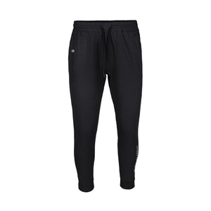 Selkirk Men's Maxima Meta Pants in black, featuring a printed logo and elastic waistband, size small