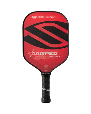 Selkirk AMPED Control Epic lightweight pickleball paddle with red and black design
