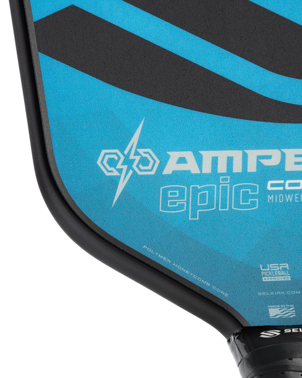 Selkirk AMPED Control Epic pickleball paddle in blue, midweight, featuring a durable surface and control technology.