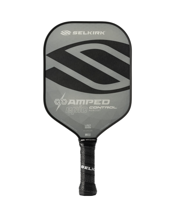 Gray Selkirk AMPED Control pickleball paddle with a textured surface